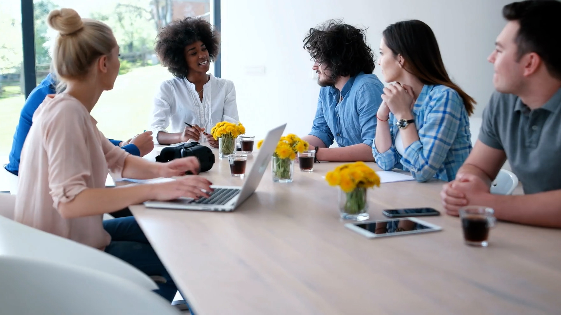 Executives discussing data-driven leadership strategies